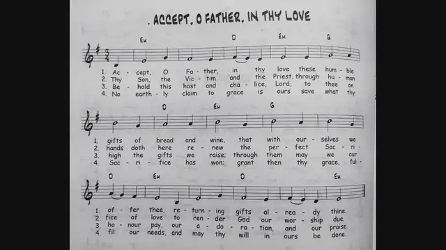 Video thumbnail for Accept O Father In Thy Love - Catholic Mass Song Sheet Music