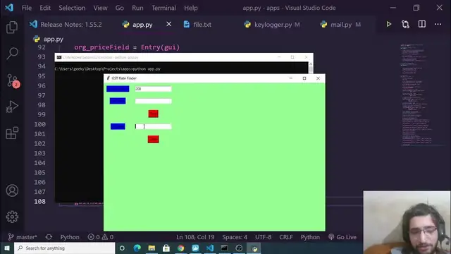 Video thumbnail for Python Tkinter GUI Script to Make a GST Tax Finder Calculator Full Project For Beginners