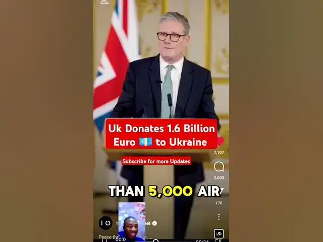 Video thumbnail for Uk Donates 1.6 Billion Euro 💶 to Ukraine  #johnselephilip #billionaire #foryou #uk #ukraine