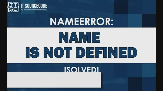 Video thumbnail for Nameerror name is not defined