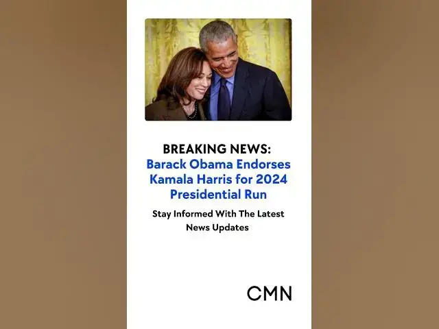 Video thumbnail for Barack Obama Endorses Kamala Harris for 2024 Presidential Run