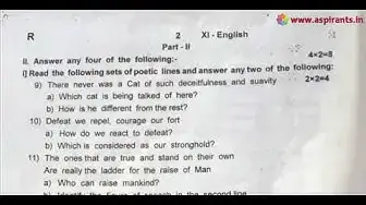 Video thumbnail for 11th English 2nd MidTerm Question Paper 2019-20 | Ramanathapuram District | Team Aspirants