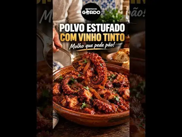 Video thumbnail for Polvo Estufado com Vinho Tinto 🐙 Molho apurado e polvo tenrinho!