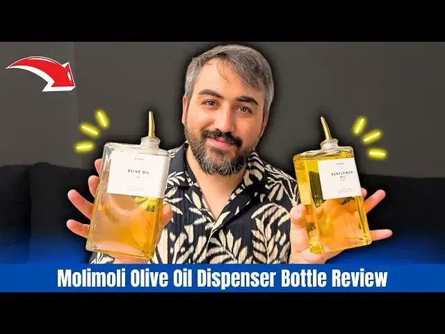 'Video thumbnail for Molimoli Olive Oil Dispenser Set of 2 – Glass Bottles with Automatic Pourer, Gold'
