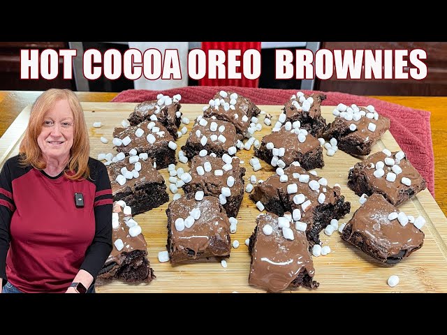 Video thumbnail for HOT COCOA OREO COOKIE BROWNIES Holiday or Christmas Treat