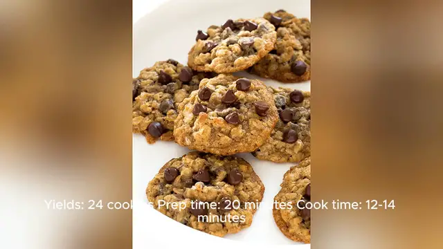 Video thumbnail for chocolate chip oatmeal cookies recipe