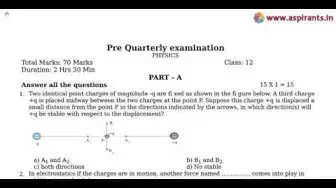 Video thumbnail for 12th Physics Quarterly Exam Model Question Paper 2019-20 | Virudhunagar District | English Medium