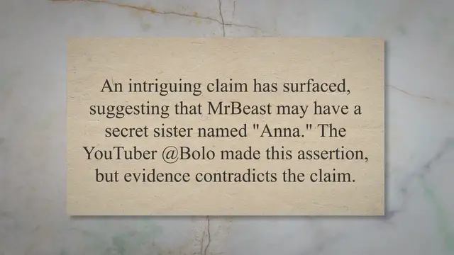 'Video thumbnail for A YouTuber Claimed MrBeast Has a Secret Sister Named “Anna”!'