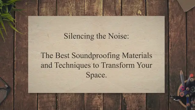 'Video thumbnail for The Best Soundproofing Materials and Techniques to Transform Your Space'