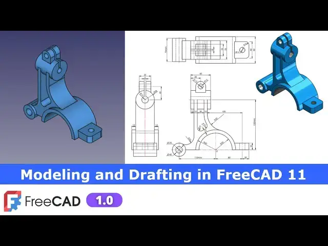 'Video thumbnail for Modeling and Drafting in FreeCAD 11 | FreeCAD Tutorial | FreeCAD Drawing | Mechnexus |'