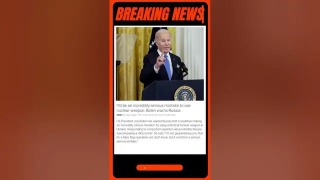 'Video thumbnail for Biden warns Russia: It'd be an incredibly serious mistake to use nuclear weapon | #shorts #news'