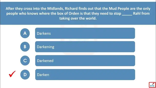 Video thumbnail for English Verb Tenses: Darken, Darkens, Darkened, Darkening Quiz