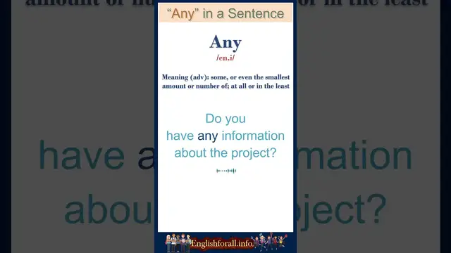 Video thumbnail for Any Meaning | Any in a Sentence | Most common words in English #Shorts