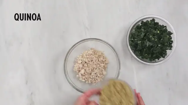Video thumbnail for Kale Caesar Quinoa and Chicken Salad