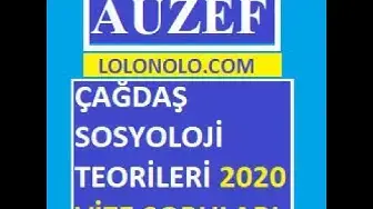 Video thumbnail for Çağdaş Sosyoloji Teorileri Vize 2020 Soruları