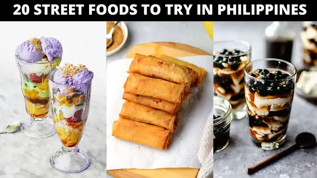 'Video thumbnail for 20 Street Foods To try out in Philippines | Empanada, Iskrambol, Kwek kewk and more'