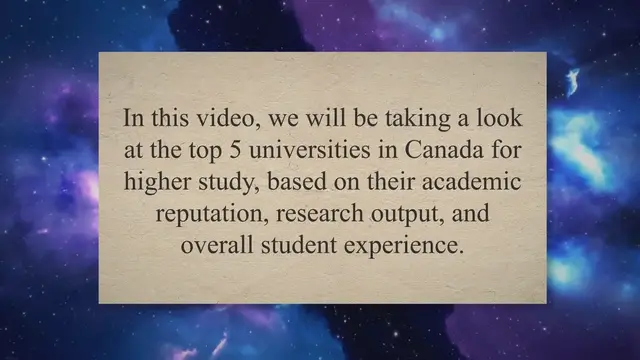 Video thumbnail for Top 5 Canadian Universities