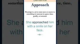 Video thumbnail for Approach meaning | Approach in a Sentence | Most common words in English #shorts