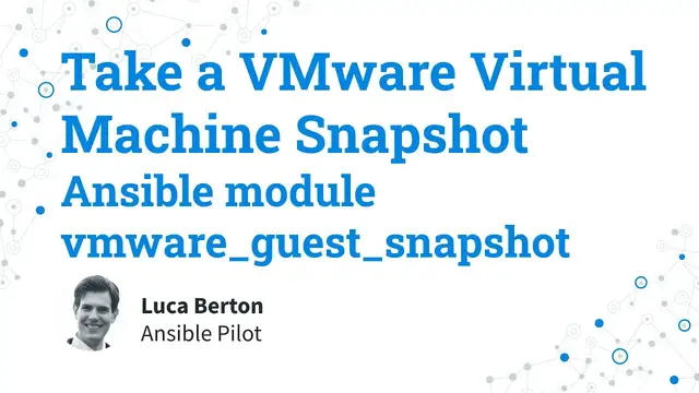 Video thumbnail for Take a VMware Virtual Machine Snapshot - Ansible module vmware_guest_snapshot