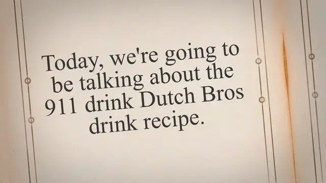 Video thumbnail for 911 Drink Dutch Bros Drink Recipe: A Powerful Energy Booster