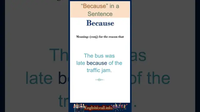 Video thumbnail for Because meaning | Because in a Sentence | Most common words in English #shorts