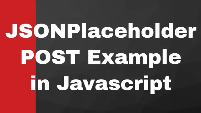 Video thumbnail for How to Make a POST Request to JSONPlaceholder API in Javascript Full Example