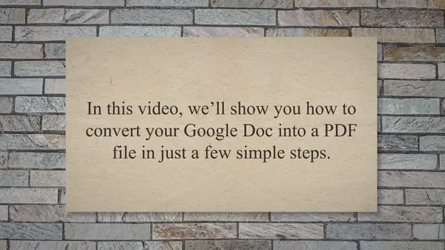 Video thumbnail for How to Save Google Docs as PDF on Desktop and Mobile : How to Convert a Google Doc to a PDF