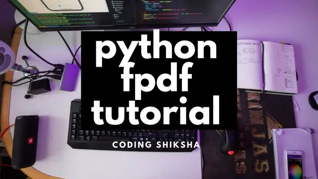 Video thumbnail for Python 3 FPDF Library Example to Convert Raw Text and Text File to PDF Full Tutorial For Beginners