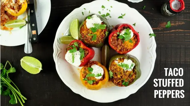 'Video thumbnail for Taco Stuffed Peppers'