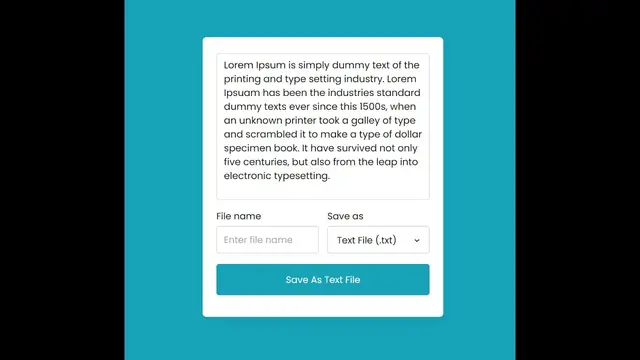Video thumbnail for Build a (.Docx,.PPTX & Text) File Downloader Web App in HTML5 CSS3 and Javascript