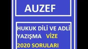 Video thumbnail for Hukuk Dili ve Adli Yazışma 2020 Vize Soruları