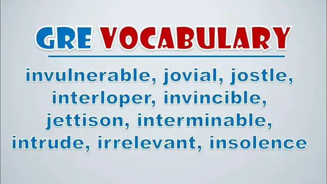Video thumbnail for GRE Vocabulary: Invulnerable, Jovial, Jostle, Interloper, Invincible, Jettison, Interminable