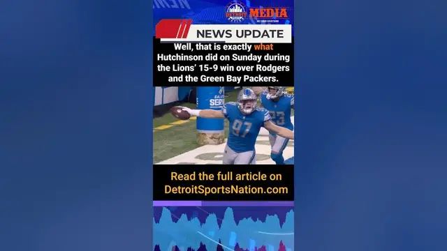 'Video thumbnail for Aidan Hutchinson says Aaron Rodgers trash talked him after interception'