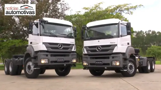 Video thumbnail for Novos caminhões Mercedes Axor com câmbio automatizado Powershift - NoticiasAutomotivas.com.br