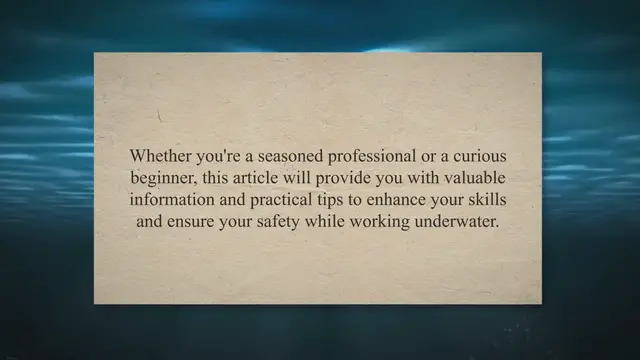 Video thumbnail for Diving into the Depths: A Comprehensive Guide to Underwater Welding Techniques, Rod Properties, Safety Measures, and Salary Insights
