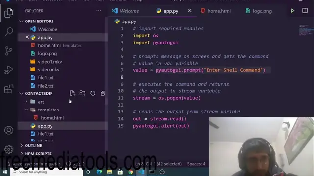 Video thumbnail for Python PyAutoGUI Script to Execute Shell Commands in GUI and Show the Result in Popup Window App