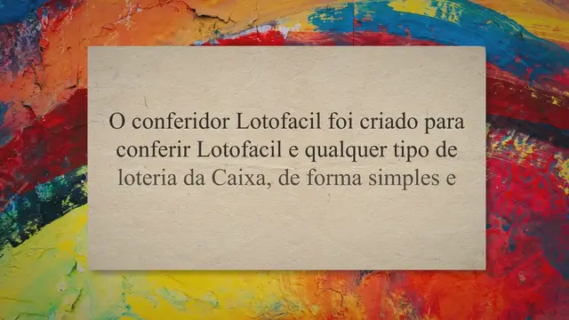'Video thumbnail for Conferidor Lotofacil - Como você pode usar'