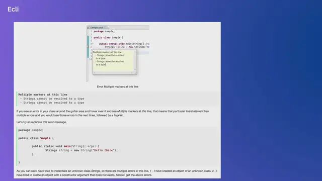 Video thumbnail for Eclipse Java Multiple markers at this line error