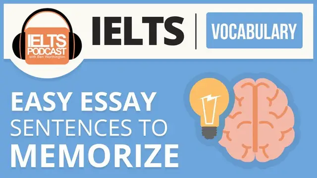 'Video thumbnail for IELTS Vocabulary and EASY ESSAY SENTENCES TO MEMORIZE'