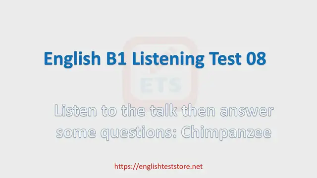 Video thumbnail for English B1 Listening Practice Test 08