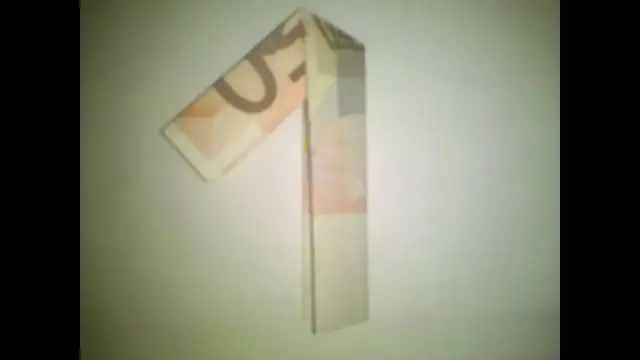'Video thumbnail for Geldgeschenk: Zahl 1 aus einem Geldschein falten - 1 aus Geld falten - Ziffer 1 falten - Eins falten'