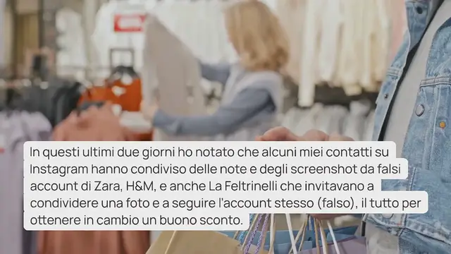 Video thumbnail for H&M, Zara e Feltrinelli e i falsi account Instagram che regalano sconti