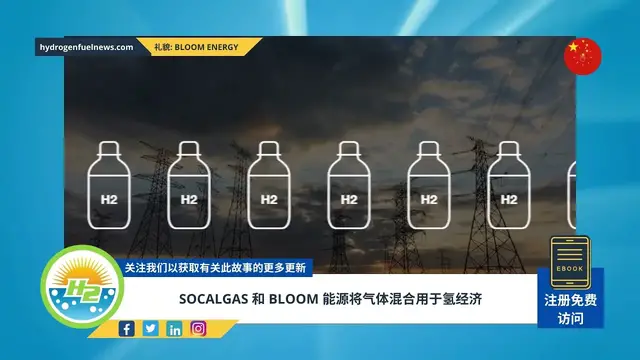 Video thumbnail for [Chinese] SoCalGas and Bloom Energy to use gas blending for hydrogen economy