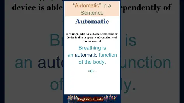 Video thumbnail for Automatic meaning | Automatic in a Sentence | Most common words in English #shorts