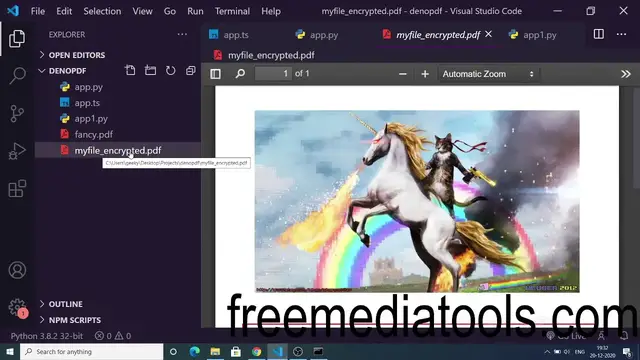 Video thumbnail for Python 3 Script to Encrypt and Decrypt PDF Documents With Password Using PyPDF2 Library Full Project