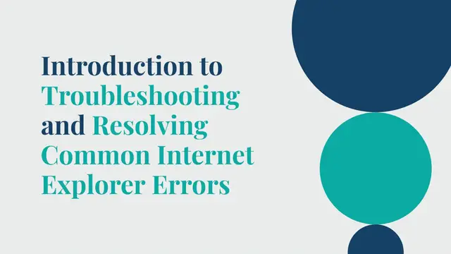 Video thumbnail for Troubleshooting Error Messages in Internet Explorer A Step-By-Step Guide