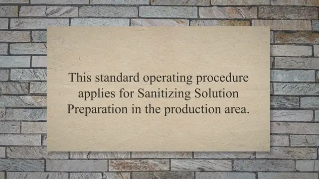 Video thumbnail for SOP on Sanitizing Solution Preparation