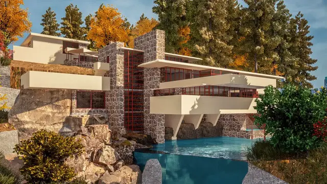 Video thumbnail for Twinmotion 2021.1.4 Fallingwater | Fallingwater Tutorial Twinmotion