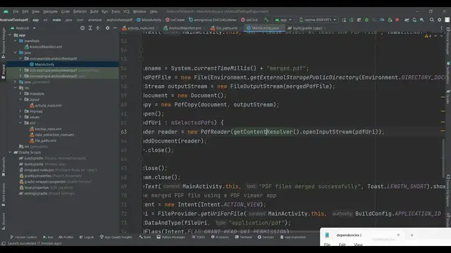 Video thumbnail for Android Java Project to Merge Multiple PDF Documents From Gallery Using iTextPDF Library