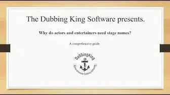 Video thumbnail for Why Do Actors And Entertainers Need Stage Names? (Case Study)